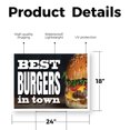 thumbnail image 2 of The Best Burgers In Town Yard Sign 18 Inch x 24 Inch Single Sided Weatherproof Heavy-Duty Plastic with Stake | Restaurant Specials, Freshly Made, Delicious Meals | Made in USA, 2 of 7