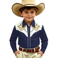 thumbnail image 4 of JAJAHO Boys Long Sleeve Shirts Western Cowboy Floral Embroidery Button Down Collared Shirts For Kids 4-13Y Trendy Tops, 4 of 4
