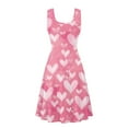 thumbnail image 5 of Renewold Pink Hearts Summer Sleeveless Tank Dresses for Women Valentine's Day Gifts Skin Friendly Round Neck Pleated Swing Sundress Size XL Casual Dresses, 5 of 6