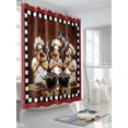 thumbnail image 3 of Red Chef Small Stall Shower Curtain, Waterproof Shower Curtains for Bathroom, Kitchen Gourmet Black Plaid Vintage Washable Fabric Cloth Bath Curtain for Bathtub Decoration with Hooks 36x72 Inches, 3 of 6