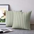 thumbnail image 2 of Sage Green Striped Pillow Covers 20x20 Set of 2, Modern Stripes Vintage Beige Throw Pillow Covers Decorative Couch Cushion Cover, Microfiber Soft Square Pillowcases for Bedroom Living Room Sofa, 2 of 9
