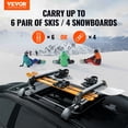 thumbnail image 2 of VEVOR Ski and Snowboard Roof Rack, 31.7-Inch Universal Ski Rack for Car Roof Fit Most Crossbars, Carry up to 6 Pairs of Skis or 4 Snowboards, Aluminum Snowboard Ski Rack with Lock & Rubber Padding, 2 of 9