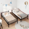 thumbnail image 3 of DeepRoar Bunk Bed Twin Over Twin, Heavy Duty Metal Bunk Bed Frame with Ladder and Guardrail, Convertible 2 Beds, Bunk Bed for Adults and Teens, Space-saving Bunk Bed for Bedroom, Dorm, Easy Assembly, 3 of 9