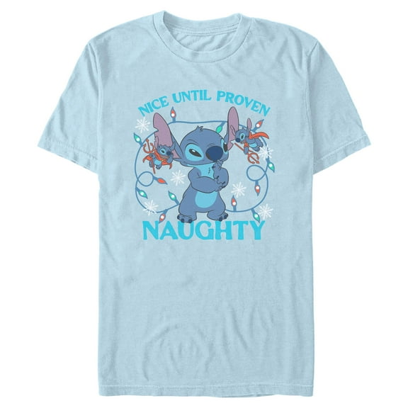 Mens Lilo & Stitch Nice Until Proven Naughty Alien T Shirt