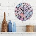 thumbnail image 3 of Yayeee 10" Wall Clock Battery Operated Quartz Round Silent Non-Ticking Home Decor, Pink Art Pattern, 3 of 6