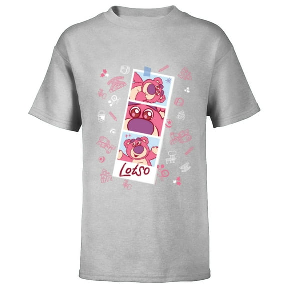 Disney and Pixar’s Toy Story Lotso Fluffy Cute Photo Strip - Short Sleeve T-Shirt for Kids - Customized-Athletic Heather