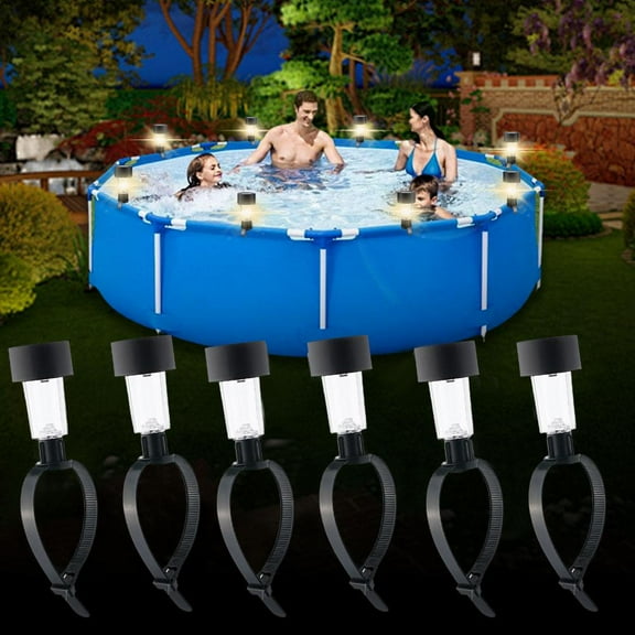 Waterproof LED Solar Warm Lights Pool Accessories for Swimming Pools-12 Packs