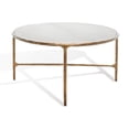 thumbnail image 6 of SAFAVIEH Couture Jessa Contemporary Oval Metal Coffee Table, Brass/White, 6 of 11