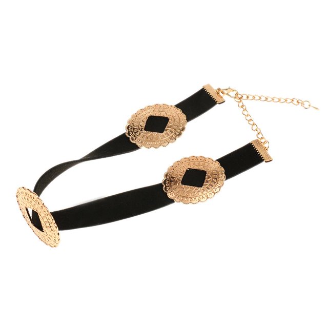Collar Punk Simple Zulema PU cuero Metal encanto Gótica Gargantilla