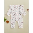 thumbnail image 4 of Suealasg Baby Girl Valentine's Day Full Length Jumpsuit +Headband 3 69 12 Months Long Sleeve Heart Print Romper Bodysuits Infant Newborn Girl Fall Coming Home Clothes, 4 of 7