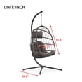 thumbnail image 5 of Sesslife Wicker Egg Hanging Chair with Stand and Cushion, Navy, 5 of 8