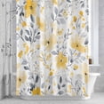 thumbnail image 2 of Country Style Shower Curtain for Bathroom, Yellow Flowers Gray Leaf Floral Waterproof Cloth Fabric Bathroom Accessories Set with 12 Rust Proof Plastic Hooks, 54"x78", 2 of 9