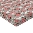 thumbnail image 4 of Ambesonne Bird Print Fitted Sheet, Romantic English Roses, Queen Size, Pale Mauve and Dried Rose, 4 of 5