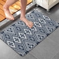 thumbnail image 3 of Blue Geometric Diamond Triangle Pattern Bathroom Rugs Mat,Non Slip Microfiber Bathroom Rug,Rubber Backing,Soft Bathroom Mats for Bathroom Floor,Tub and Shower,20x32in(50x80cm), 3 of 4