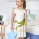 thumbnail image 4 of Fotbe Hunting Frog Vestido de Dormir para Niñas de 3 a 10 Años, Mangas Cortas, Estilo Princesa, Pijama Camisón con Mangas Voladas-Large, 4 of 6