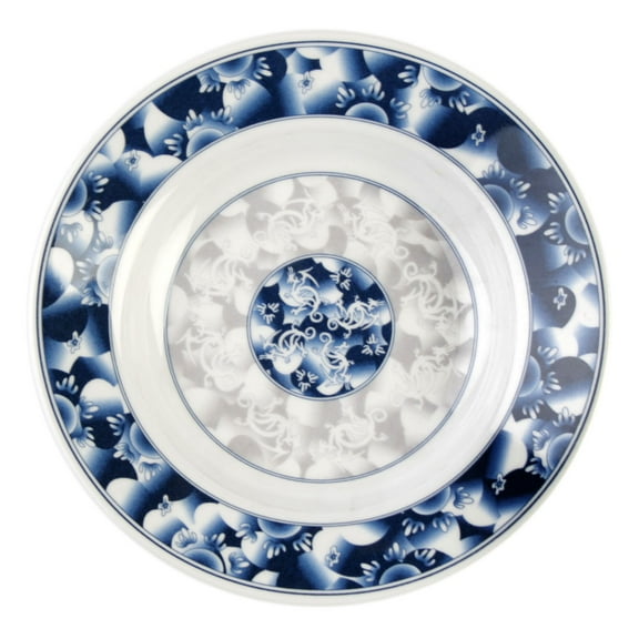 Excellante Blue Dragon Melamine Dinnerware Collection 5 Oz, 7" Soup Plate, Comes in Dozen