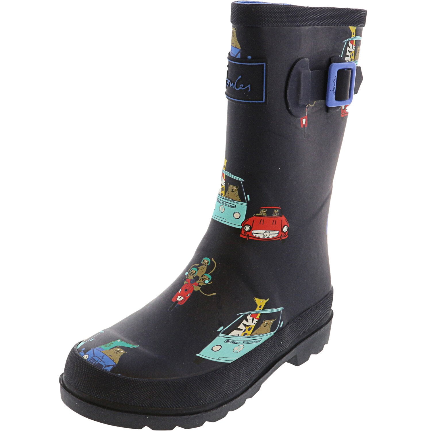 Joules Girl's Junior Welly Print Navy 