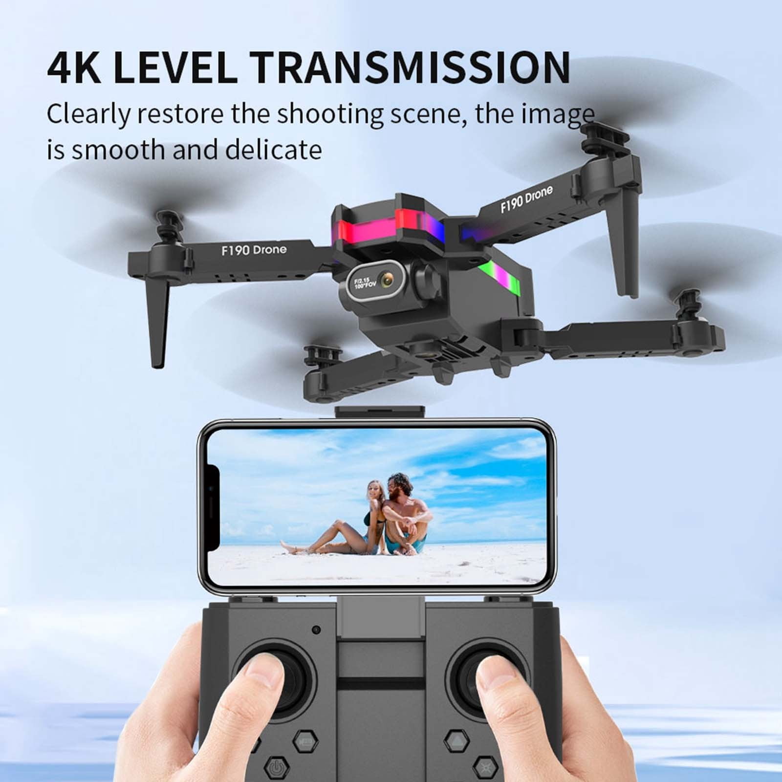 4K Dual Camera Drone, Foldable and Portable with 2 Batteries for Extended Flight, WiFi FPV, Trajectory Flight for Beginners and Teens