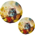 thumbnail image 7 of SKYSONIC Autumn Forest Cat Trivet Pot Holders Pads, Set of 2 Pot Holder Heat Resistant Trivets Cotton Thread Weave Mats Kitchen Table Decor, 7 of 7