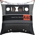 thumbnail image 2 of Set of 4 Sound Box Throw Pillow Covers, Record Cushion Case for Home Living Room Decor, Reversible Magnetic Tape Movie Theater Decorative Throw Cushion Case, Cinema Poster Design 16x16 Inches, 2 of 5