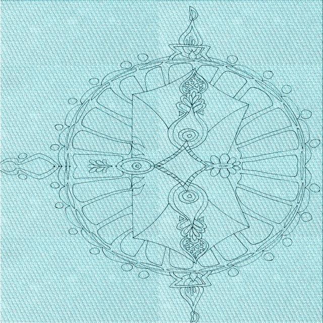 Ahgly Tapis d'Intérieur Lavable en Machine Carré Transitionnel Bleu Diamant Bleu, 7 Pieds Carré