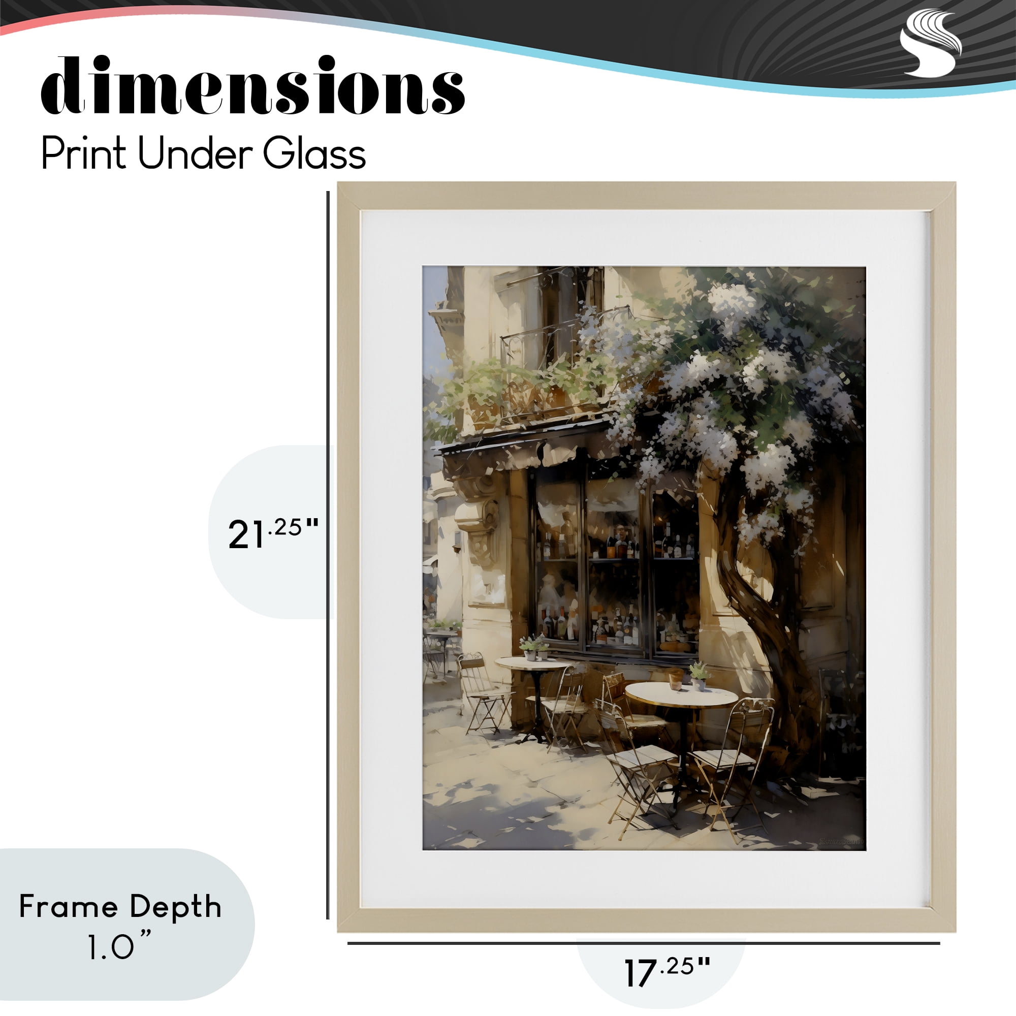 Stupell Industries Sunlit French Cafe Terrace Birch Framed Print Under Glass, design by Creative Studio