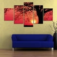 thumbnail image 2 of Modular Frame 5pcs Red Sky Sunset Sunset tree Tree Shadow Nature Landscape Canvas Printed Oil Painting Picture Poster, 2 of 5