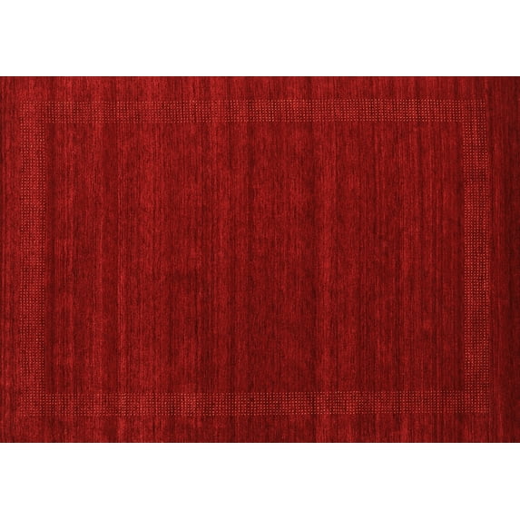 Ahgly Company Indoor Rectangle Abstract Orange Contemporary Area Rugs, 3' x 5'