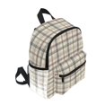 thumbnail image 2 of FORMRS Kids School Backpack with Front Zippered Pocket 12" Student Travel Daypack, Beige Plaid Pattern, 2 of 6
