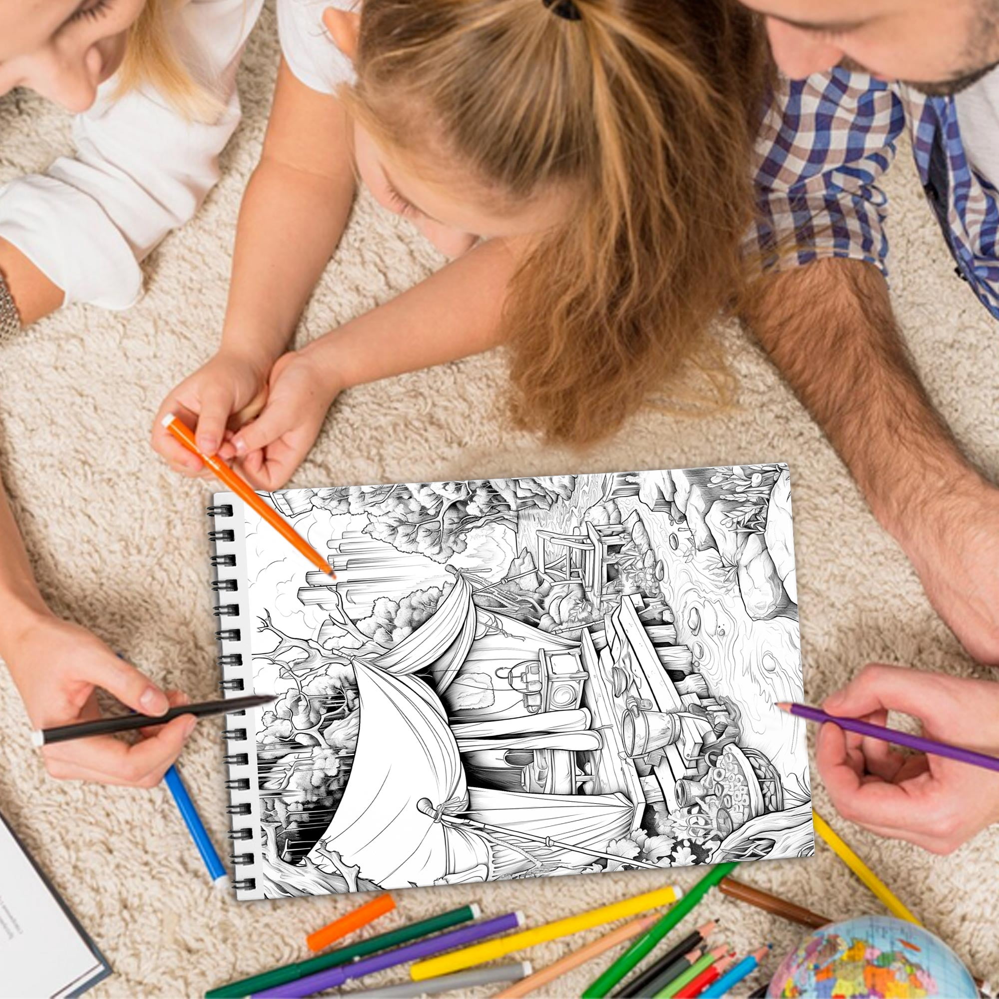 TPLHOUSE Christmas Fashion Coloring Book Spiral Bound for Adult, Premium Cover