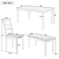 thumbnail image 4 of Breakfast Dining Table Sets, 6 Piece Wood Breakfast Table with 4 Piece Upholstered Dining Chairs and Bench, Dinette Set with Thick Legs & Walnut Finish Frame, for Apartment Breakfast Nook, S12648, 4 of 9