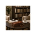 thumbnail image 2 of Classic Dominoes Tabletop Game Box - Decorative Game for Family Gatherings or Parties, Coffee Table, and Living Room Decor Game - Styled with Home, Office, and Shelf Decor Accents - 2", Brown, 2 of 12