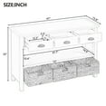 thumbnail image 4 of Vintage Wood Console Table, 47" Narrow Long Entryway Table with 3 Drawers and Open Storage Shelf, Buffet Cabinet Behind Couch Table with 3 Woven Baskets for Hallway, Foyer, Living Room, Navy, 4 of 8