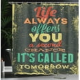 thumbnail image 4 of Ambesonne Inspirational Shower Curtain, Words Grunge Art, 69"Wx75"L, Green Yellow, 4 of 5