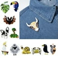 thumbnail image 3 of K-KED Charms Animal Printing Dog Cat Bird Snake Chicken Fox Brooch Pin Delicate Jewelry Gift-9, 3 of 9