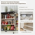 thumbnail image 4 of ACCOHOHO 72" Tall Kitchen Pantry, Farmhouse Storage Cabinet with Barn Doors, Drawer and Adjustable Shelves, Rustic Wood Cupboard for Kitchen, Dining Room, Bathroom, White, 4 of 9