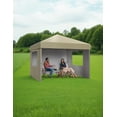 thumbnail image 7 of Lumiparty 10x10 Pop Up Canopy Tent, Outdoor Canopy with 4 Removable Sidewalls, Heavy Duty Gazebo Commercial Instant Tent Shelter, Khaki, 7 of 7