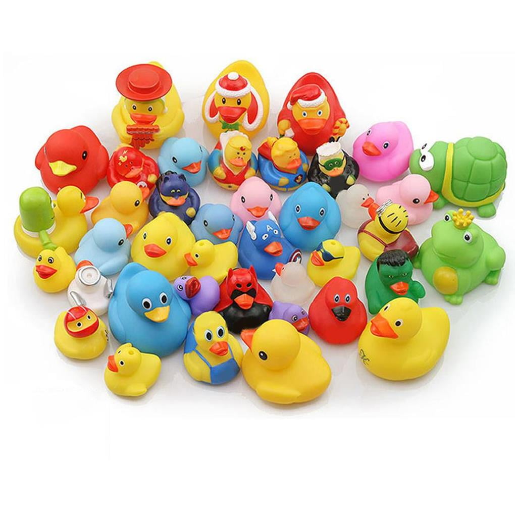 School Classroom Toy Prizes Ducky JOYIN 18 Halloween Fancy Novelty Assorted Rubber Ducks for Fun Bath Squirt Squeaker Duckies Trick or Treat Fillers Party Favor. 