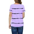 thumbnail image 2 of Langwyqu Girls Casual Short Sleeve Striped T Shirts Kids Loose Tees Size 4-15, 2 of 5