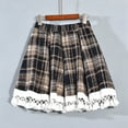 thumbnail image 2 of Sentmoon Pleated Skirts for Women Plus Size A-line Tassel High Waist Boho Mini Skirts for Women Flowy Plaid Stripe Print Loose Womens Skirts Summer Fashion for Cozy Lounge at Home Free Size, 2 of 6