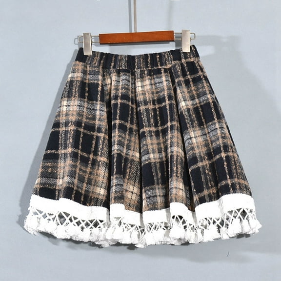 Wancir Y2k Women's Plaid Print Pleated Skirt Tartan School Uniform Skirt Pleated Skirt Plaid