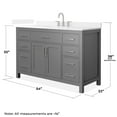 thumbnail image 4 of Beckett 54" Dark Gray Single Vanity & White Quartz Top (3-Hole) & Nickel Trim, 4 of 5