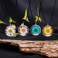 thumbnail image 3 of Pressed Flower Necklace Creative Dried Flower Necklace Flower Pendant Necklace, 3 of 10