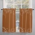 thumbnail image 2 of Orange Botanical Fall Kitchen Curtains 54 Inch Length, Farmhouse Curtains & Drapes, Thanksgiving Watercolor Rod Pocket Window Curtains for Living Room/Bedroom/Bathroom, 42x54, 2 Panels, 2 of 5