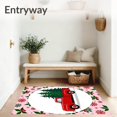thumbnail image 3 of ODIKA 2'x3' Machine Washable Non-Slip Area Rug, Festive Truck Holiday Floor Vintage Winter Celebration High Traffic Rug, Pink, 739426, 3 of 7