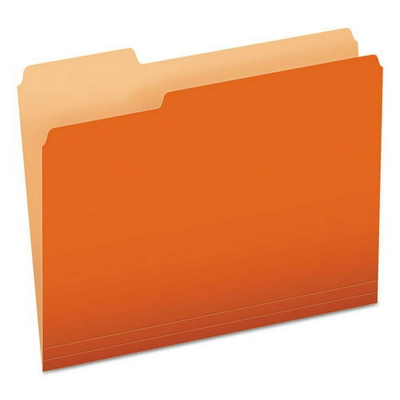 "Colored File Folders, 1/3-Cut Tabs: Assorted, Letter Size, Orange/Light Orange, 100/Box | Bundle of 2 Boxes"