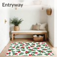 thumbnail image 3 of ODIKA 6'x9' Machine Washable Non-Slip Area Rug, Holly Berries with Pine Needles Festive Winter Holiday High Traffic Rug, Red, 626271, 3 of 7
