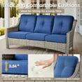 thumbnail image 4 of Ovios Outdoor Patio Sofa 3-Seater with Cushions All-Weather Wicker Rattan Couch for Garden, Porch, or Backyard, 4 of 7