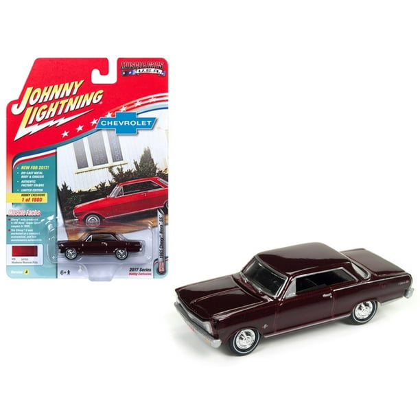 Johnny Lightning 1:64 Scale Maroon 1965 Chevrolet Nova SS Diecast Car ...