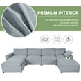thumbnail image 3 of Churanty U Shaped Sectional Sofa with Ottoma,Oversized Convertible Upholstery Cloud Couch with Double Chaise and Down Filled for Living Room,Light Gray, 3 of 15